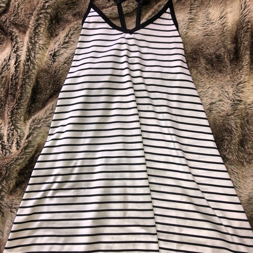 White & Black Striped Dress